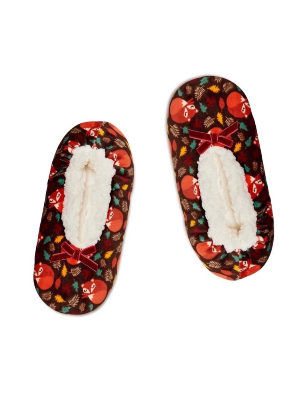 Fuzzy Babba Velour Faux Fur Fox Slippers